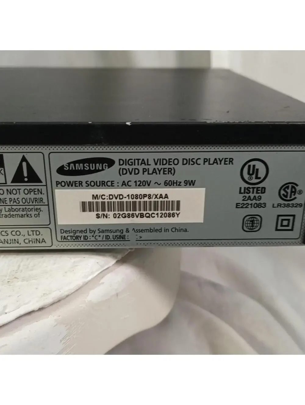 Samsung DVD-1080P8 HDMI 1080p Upconverting DVD Player USB Multi-Format Black Tes